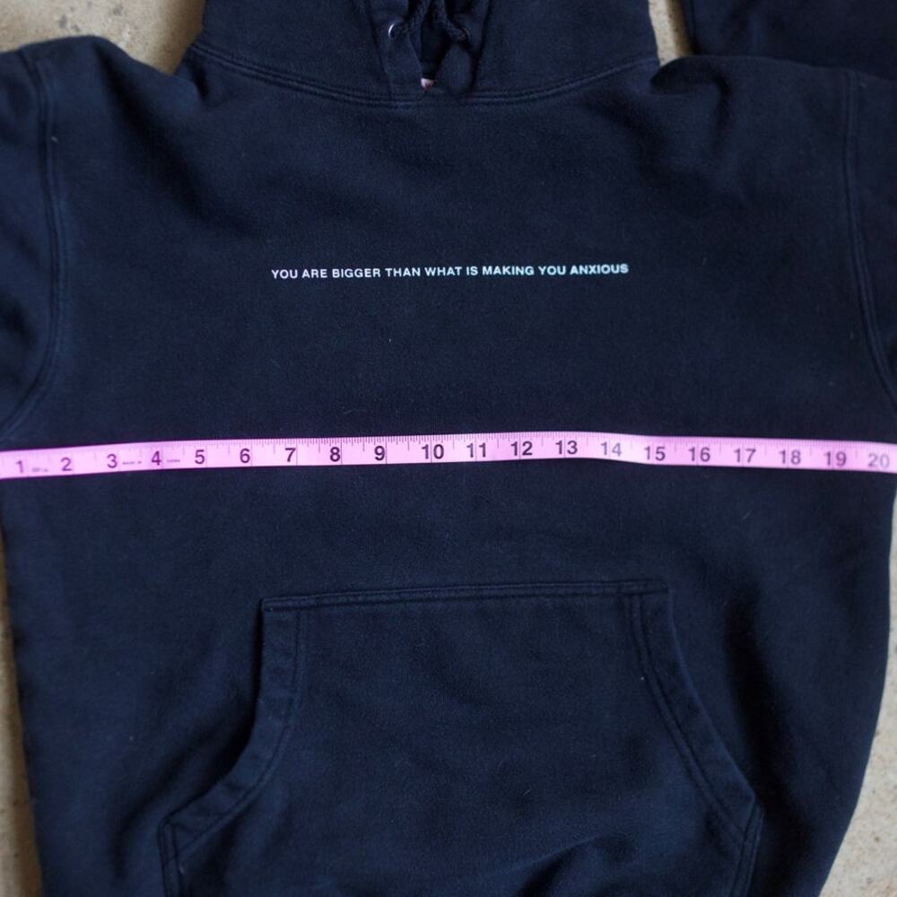 We're Not Really Strangers WNRS Black Anxiety Quote Hoodie Unisex S